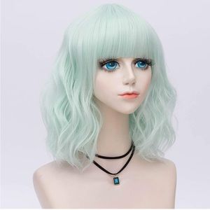 SHORT CURLY MINT GREEN WIG